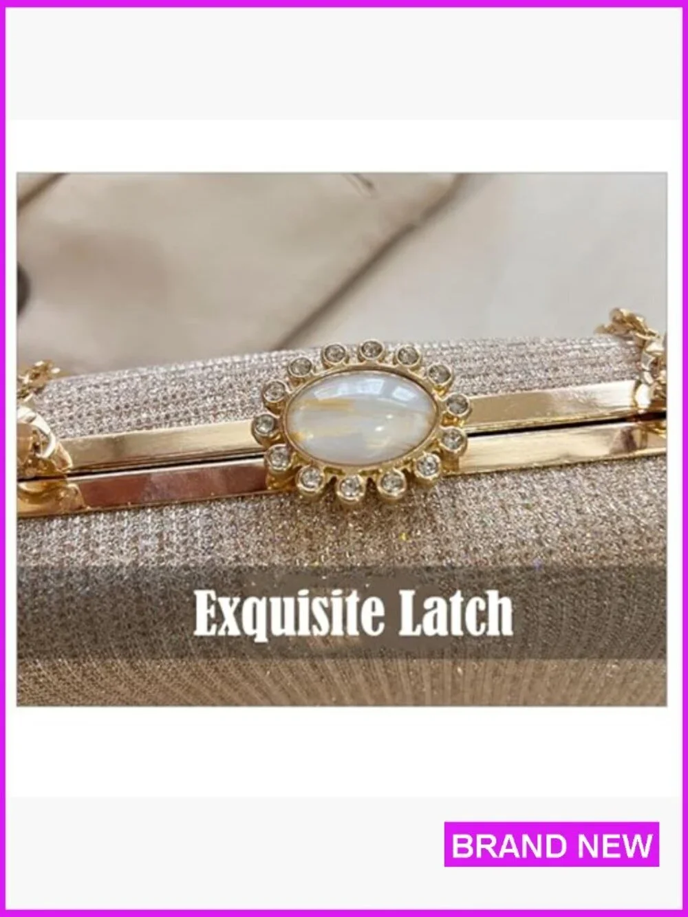 Evening Clutch Purse Sequin Bag Sparkling Handbag with Chain for Formal Events